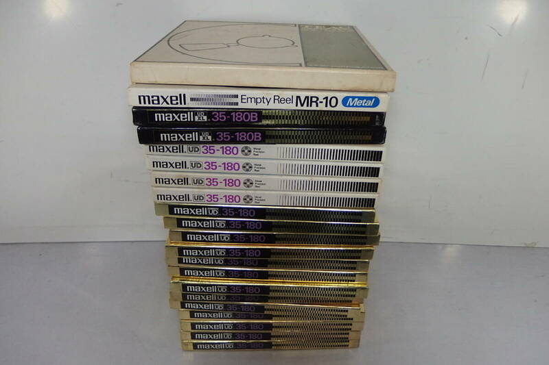◆maxell(マクセル) メタルリール 10号 まとめて 21本 オープンリールテープ UD XL 35-180B/UD 35-180/MR-10/他 全テープ付