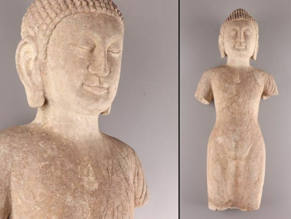 中国古玩 唐物 仏教美術 石仏 仏像 27kg 時代物 極上品 初だし品 C5393