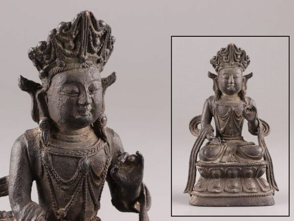 中国古玩 唐物 仏教美術 明代 古銅造 明仏 仏像 古作 時代物 極上品 初だし品 C5642