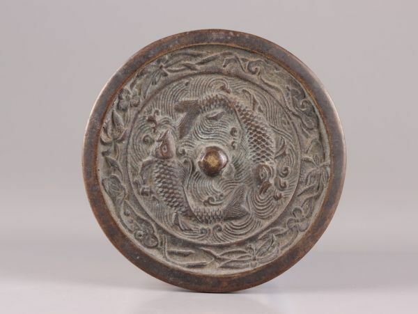 中国古玩 唐物 古鏡 青銅鏡 時代物 極上品 初だし品 C5724