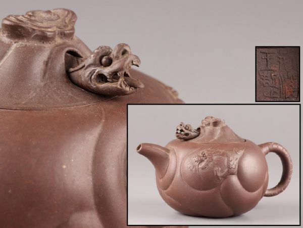 中国古玩 唐物 煎茶道具 朱泥 紫泥 紫砂壷 茶壷 急須 在印 時代物 極上品 初だし品 C5749