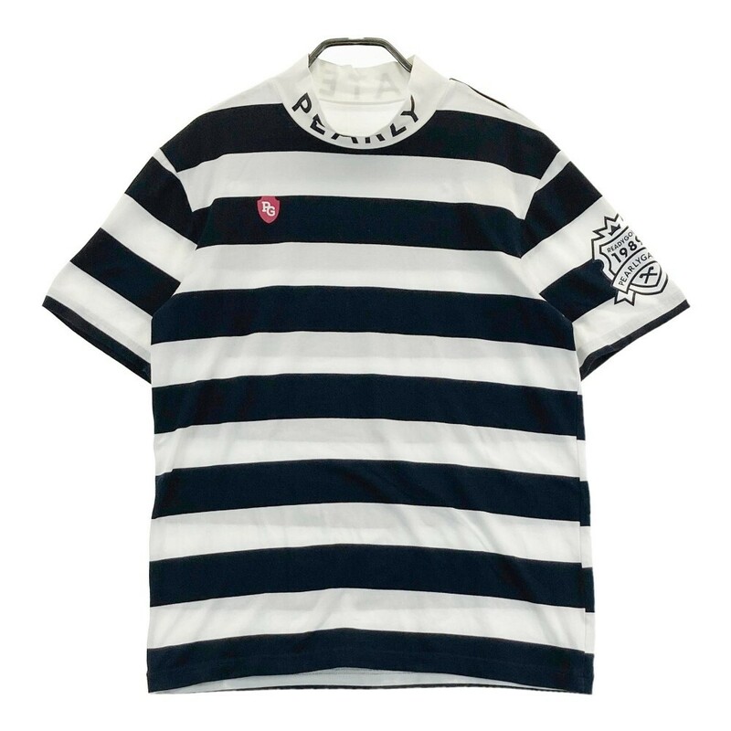 PEARLY GATES パーリーゲイツ ハイネック半袖Tシャツ ボーダー柄 ホワイト系 5 [240101177972] ゴルフウェア メンズ