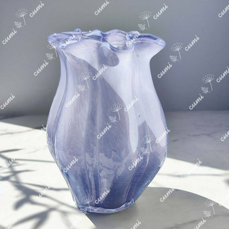 紫色 ガラス 花瓶 フラワーベース クリスタル インテリア おしゃれ 透明 クリア キラキラ 限定 一輪挿し 高級 おしゃれ 室内 激安 