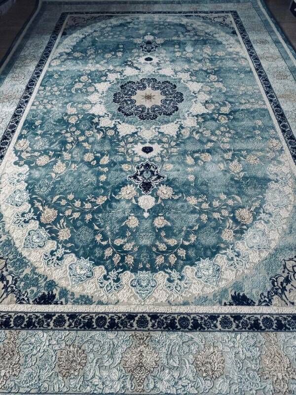 大判　最高峰約144万ノット　シルク30％ウール70%　イラン産手織り 高級ペルシャ絨毯 201×305cm #12