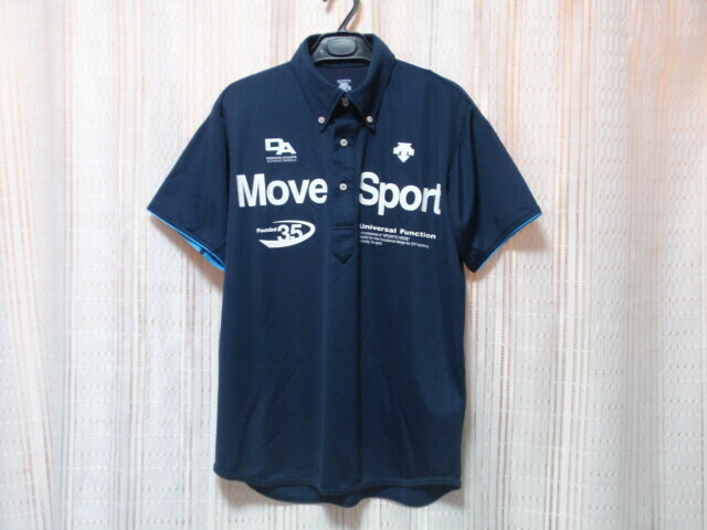 Mサイズ◆《デサント／ムーヴスポーツ／Move Sport》◆半袖ＢDシャツ！(ネイビー)◆未使用！