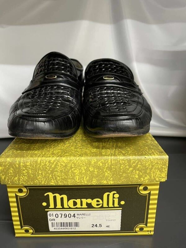 マレリー　ブラック　革靴　レディース　24.5 MARELLI 黒 シューズ
