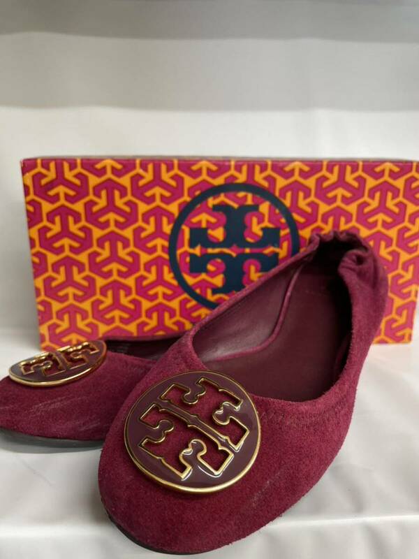 【トリーバーチ】TORY BURCH 靴 約22cm 赤系 パンプス バレエシューズ カジュアルシューズ 女性　レディース