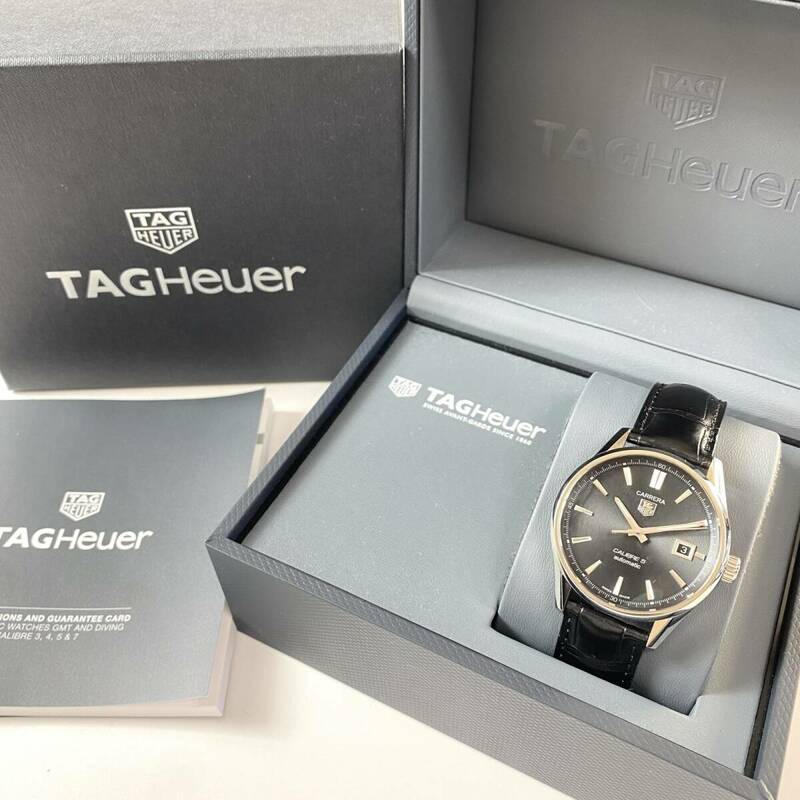 美品 タグホイヤー TAG Heuer メンズ カレラキャリバー 5 黒文字盤 WAR211A 腕時計