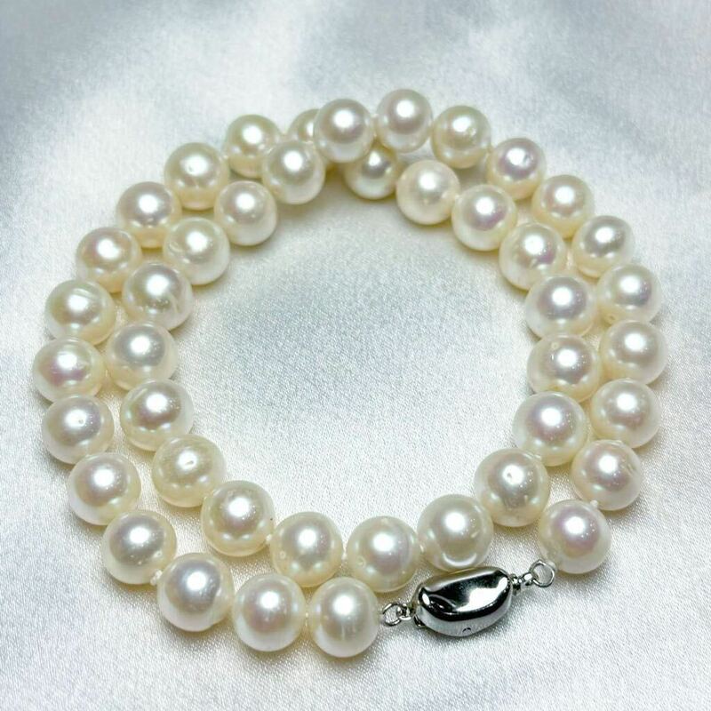 「綺麗！花玉級本真珠ネックレス10mm 天然パールネックレス」Pearl jewelry necklace