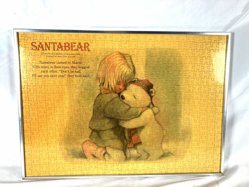 サンタベアー　SANTA BEAR ジグソーパズル壁掛け　額/1990年/縦約37cm/横約52cm/厚み約2cm/04-0027