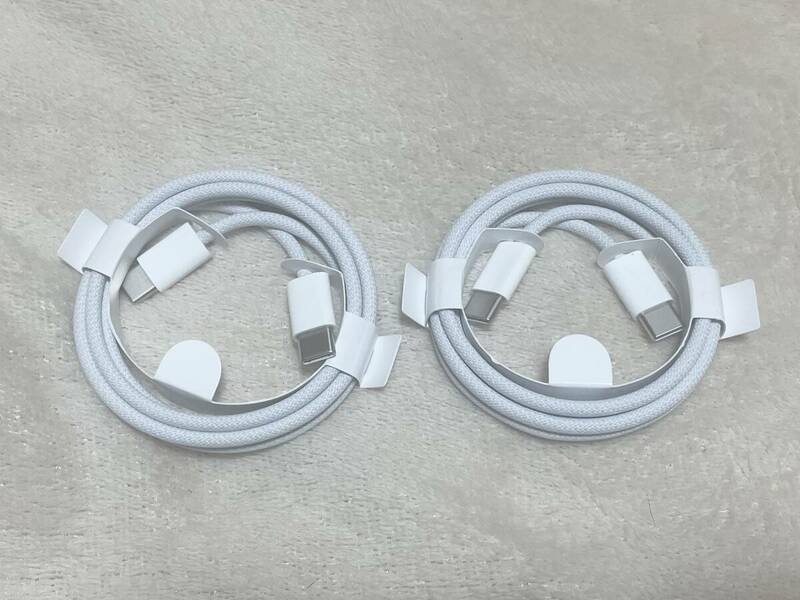 【匿名送料無料】新品即決【2本】Apple純正 編み込み式 60W USB-C充電ケーブル 1m A2795★MQKJ3FE/A相当★USB-CのiPhone15/iPad Pro付属品