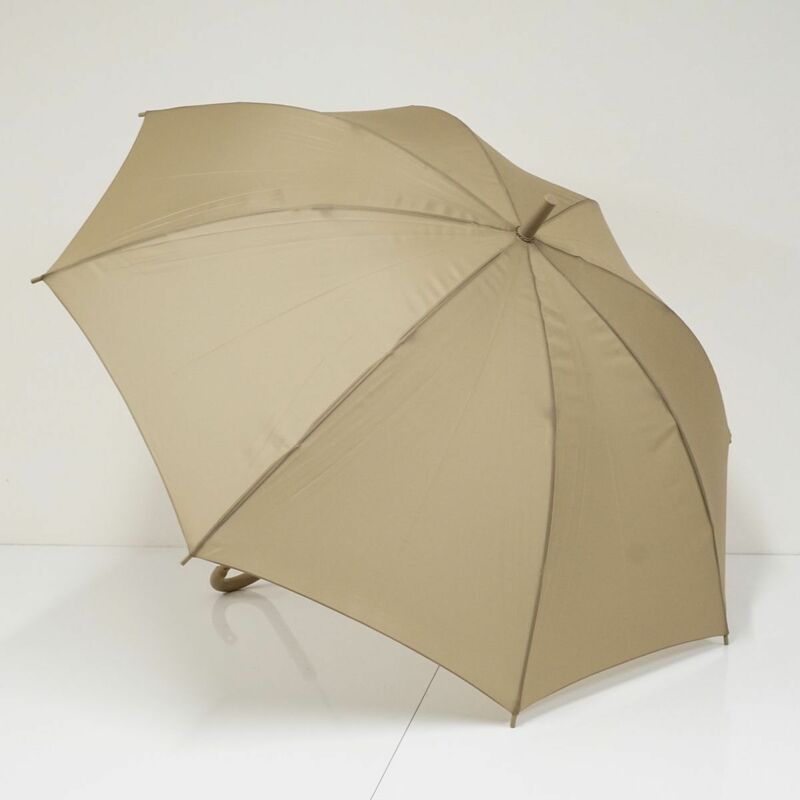 M06 MUJI 無印良品 傘 USED美品 しるしのつけられる傘 ベージュ グラス骨 男女兼用 左利き兼用 60cｍ KR