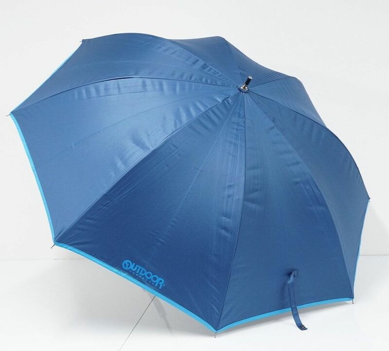 晴雨兼用傘 OUTDOOR PRODUCTS アウトドアプロダクツ 傘 USED美品 ネイビー ロゴパイピング ジャンプ UV 遮光 65cm C A0445