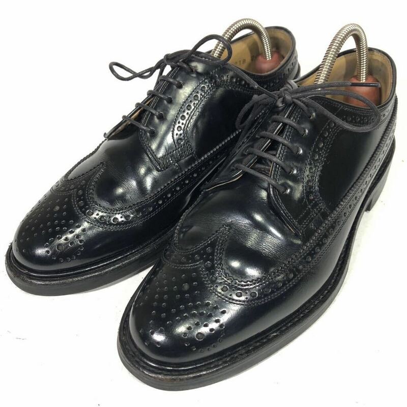 【リーガル】本物 REGAL 靴 24cm 黒 フルブローグ ビジネスシューズ 外羽根式 本革 レザー 男性用 メンズ 日本製 24