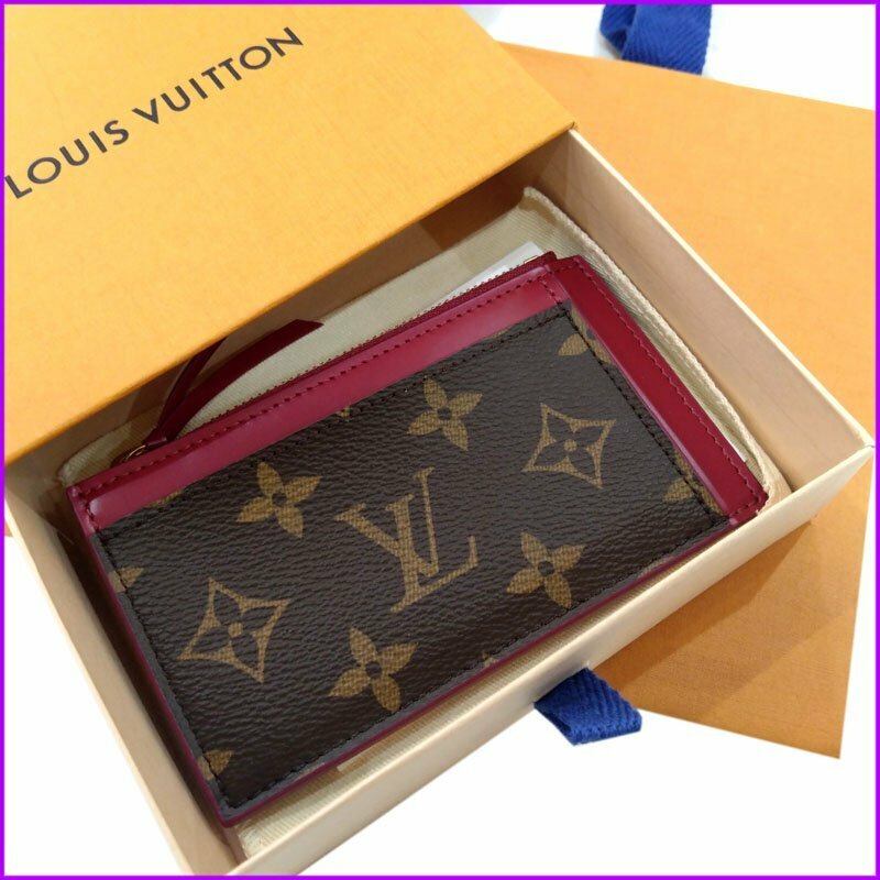 ◆Louis Vuitton◆ モノグラム コインケース 名刺入れ ポルトカルト・ジップ M67889 箱付き ピンク ヴィトン　中古美品