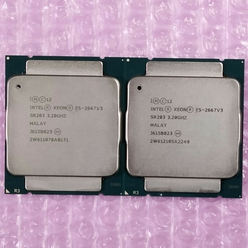 【同一ロット2個/動作確認済】Xeon E5-2667 V3 (SR203) 3.20GHz / サーバー用CPU LGA2011-3