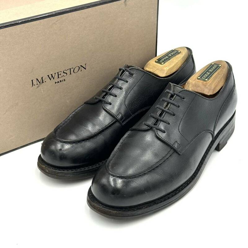 E☆至高の一品 'フランス製' J.M.WESTON ジェイエムウエストン 本革 レザー ビジネスシューズ 革靴 Uチップ 外羽根式 6 24.0cm 高級紳士靴
