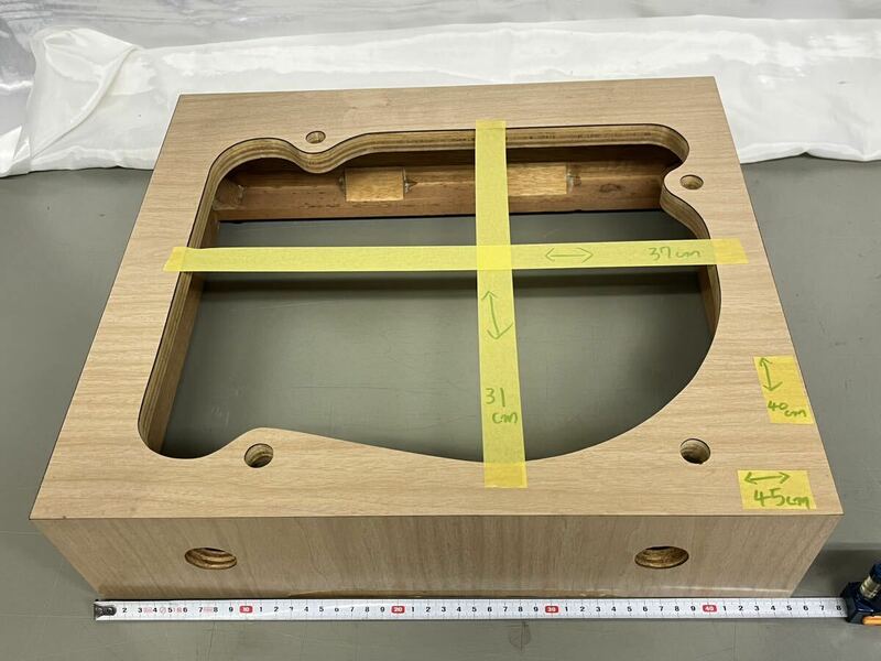 機種不明 45×40cm 木製キャビネット　ターンテーブル　ビンテージ