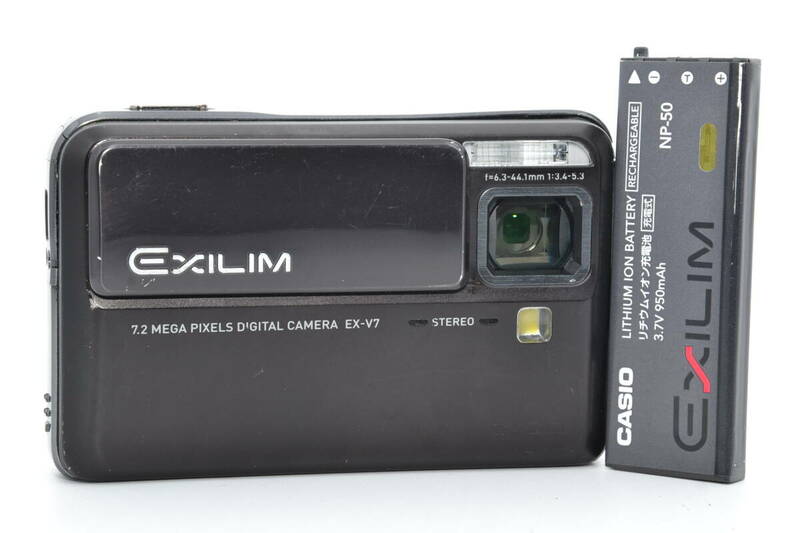 ★実用品★ カシオ CASIO EXLIM EX-V7 デジタルカメラ ブラック ★バッテリー付★ #052 #24042227