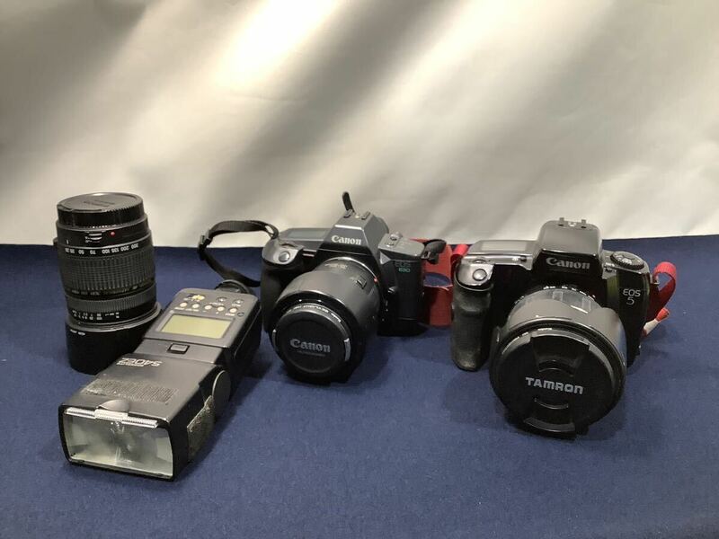 Canon 一眼レフ まとめ フィルムカメラ EOS カメラレンズ SPEED LITE付き 大量 現状品 NA040101