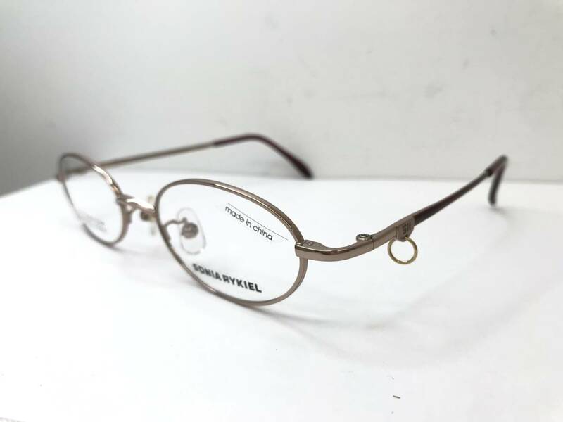 8K-191 新品 未使用 眼鏡 メガネフレーム SONIA RYKIEL オーバル チタン フルリム シンプル ソニアリキエル 女性 レディース 男性 メンズ