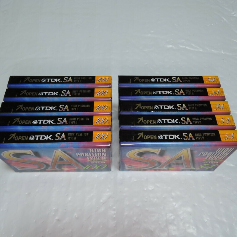 TDK 10本セット ハイポジション カセットテープ（100分×5本、54分×5本）ハイポジ