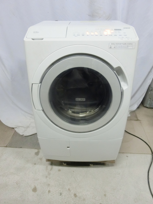 2022年製 日立 ドラム式洗濯乾燥機 ビッグドラム 風アイロン ナイアガラ洗浄 88L 洗濯12kg/乾燥6kg 左開き 斜型 BD-SV120HL MT