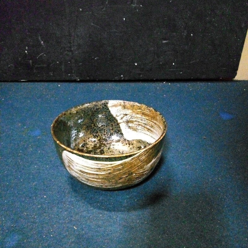 茶道 茶器 抹茶碗 稽古茶碗 窯元不明 直径約13cm 高さ約7cm M2