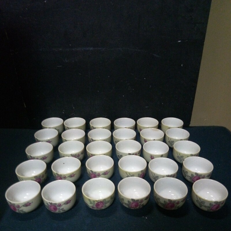 KYOKUTO TOKI 茶器 湯呑み 茶碗 色絵 花模様 30客セット 直径約7cm 高さ約5cm 共箱あり