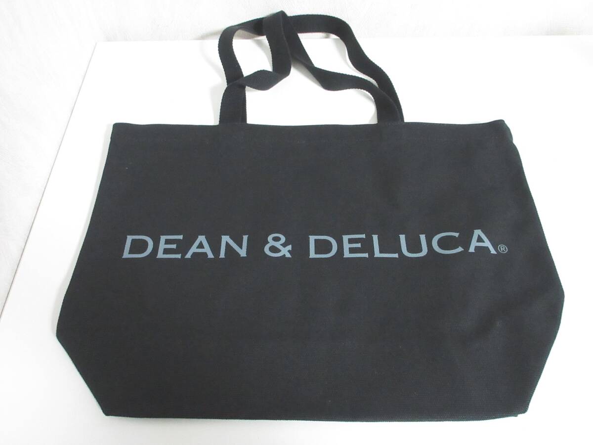 美品 ディーン＆デルーカ DEAN & DELUCA ショルダー トートバッグ 黒 ブラック キャンバス 亥4681
