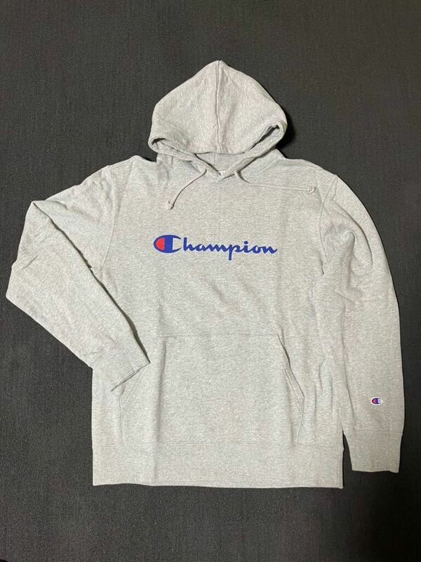 Champion パーカー XX-LARGE XXLプルオーバー グレー スウェット チャンピオン フーディ スウェットパーカー 灰 トップス USED