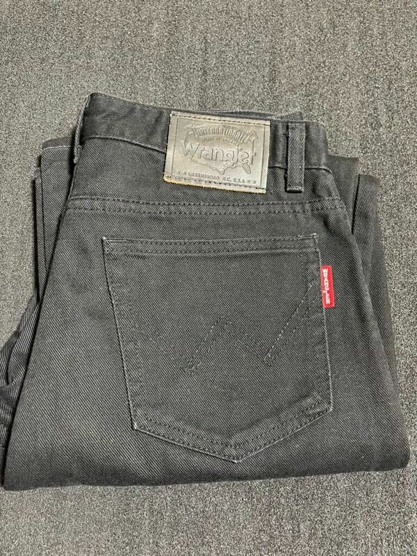 Wrangler パンツ ツイル ブラック 黒 31 ラングラー ジーンズ 赤タブ 5ポケット USED