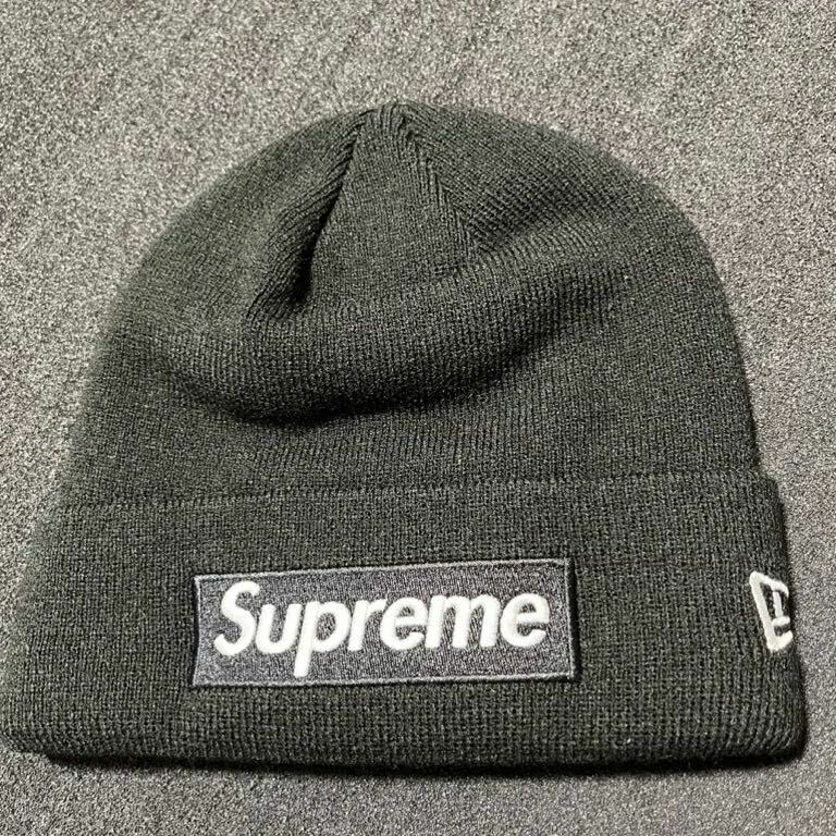 SUPREME NewEra Beanie Black Box Logo ニット帽 ビーニー シュプリーム ニューエラ 黒 未使用新品 ボックスロゴ ワールドフェイマス