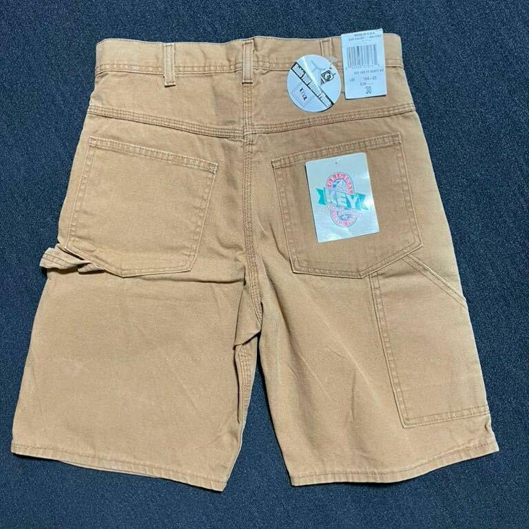 KEYハーフパンツ ショートパンツ W30 ハミルトン ブラウン 茶 コットン SHORT ワーク ハンマーループ ツールポケット アメリカ MADEI N USA