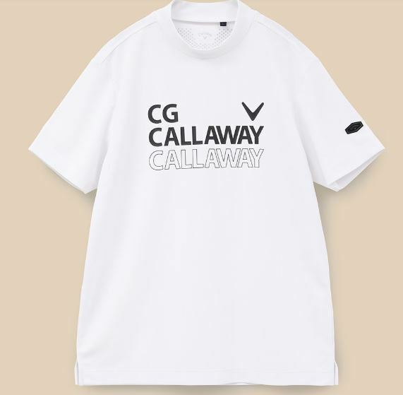 《2024年春夏》キャロウェイ C24134105 半袖モックネックシャツ（1030）白（3L)