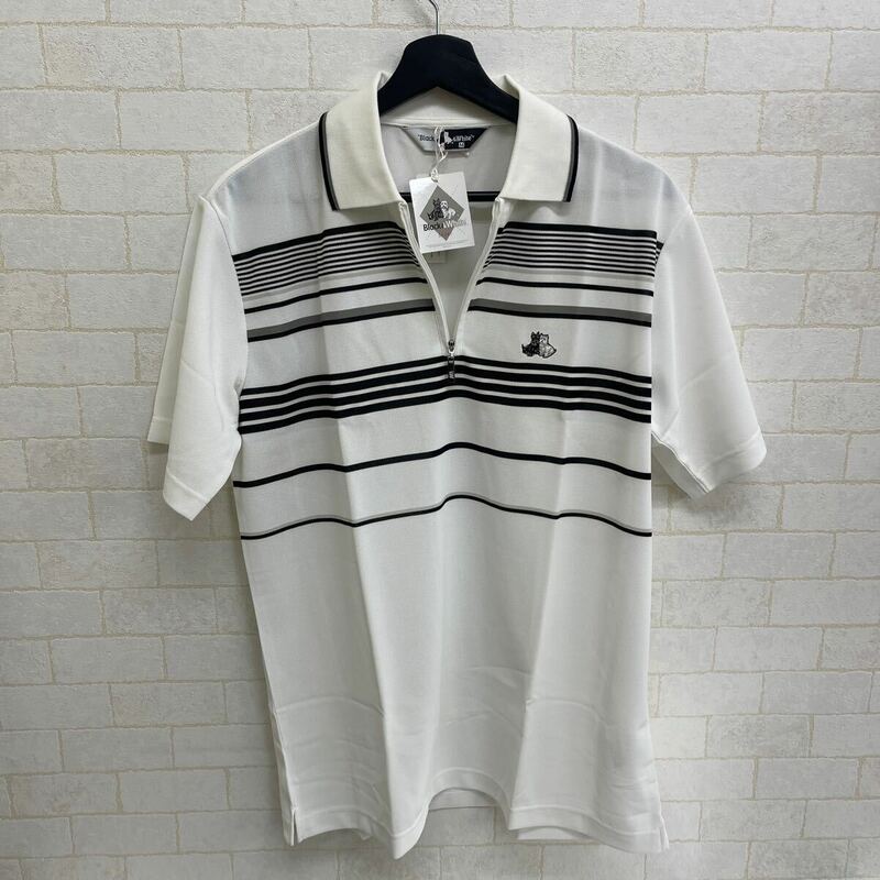 Y408 23. ブラックアンドホワイト　ポロシャツ　ゴルフウェア　 半袖ポロシャツ サイズ　M. 未使用　保管品