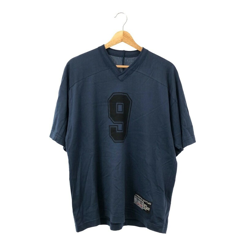 SACAI FRAGMENT DESIGN サカイ フラグメント 20-0236S 別注モデル ナンバリングフットボールTシャツ ロゴプリント Vネック 3 ネイビー