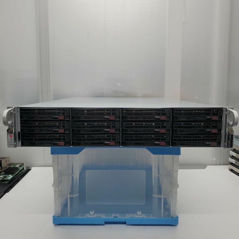 ＠SV981 秋葉原万世鯖本舗 GPU鯖 12LFF SuperMicro SuperServer X10DRU-i+ 10GbEx4 1000wx2 E5-2623v3 2CPU DDR4 128G 12ベイ SAS-3008-IT