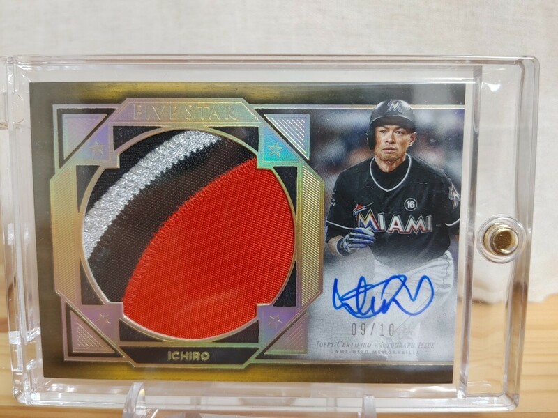 世界10枚限定 イチロー 直筆サインカード topps five star auto jumbo patch relic マーリンズ マリナーズ ヤンキース ジャンボパッチ