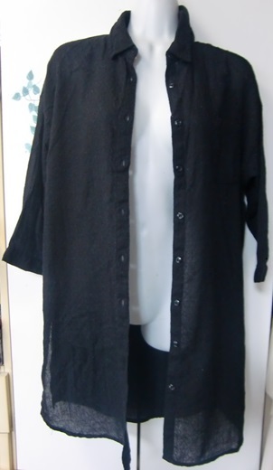 MEICONNE黒七分ロングシャツ　Lサイズ