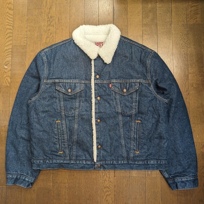 美品 80年代 Levi's デニム ボア ジャケット ビッグサイズ 古着 ヴィンテージ レア 80's リーバイス 54L U.S.A. 