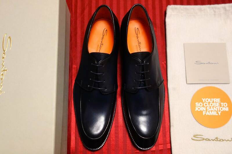 定価１４万円↑ 未使用品 サントーニ(SANTONI) Ｕチップビジネスシューズ 黒 UK８1/2 US９1/2 (日本サイズ27～27.5cm) 