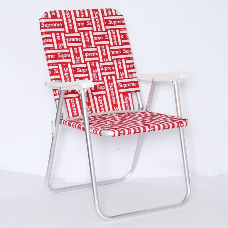 SUPREME Lawn Chair Red シュプリーム ローンチェアー 折りたたみ 椅子 パイプ イス 総柄ロゴ レッド 20ss