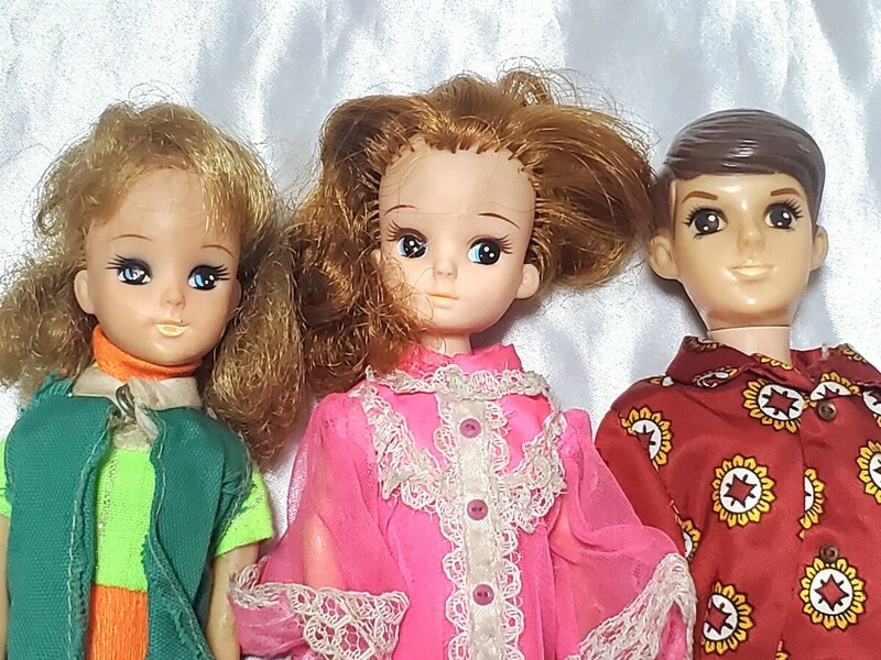 即決 旧タカラ 初代 リカちゃん イズミちゃん ボーイフレンド わたるくん フィギュア３体セット TAKARA 着せ替え 人形 Barbie