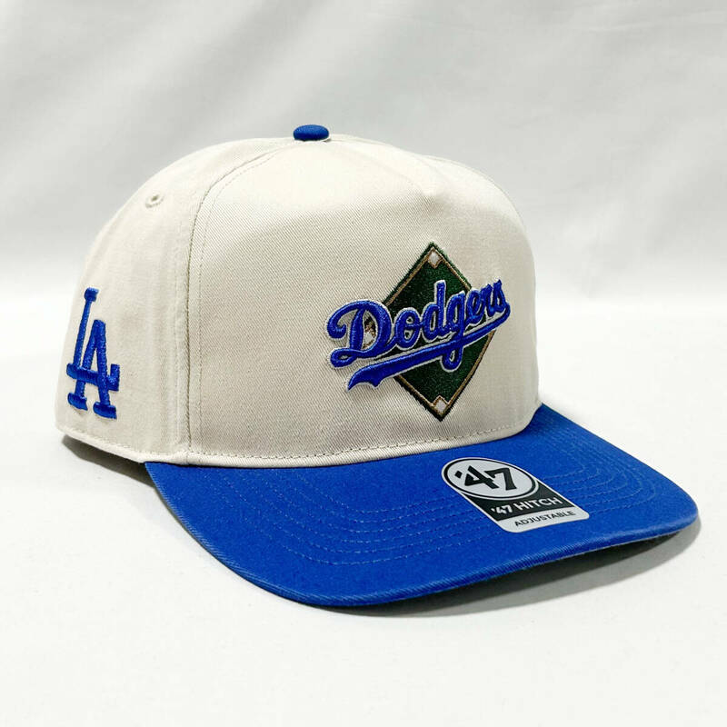 【新品】47 HITCH ロサンゼルス ドジャース ツートン ベージュ x ブルー LA Doders Natural x Blue CAP 帽子 キャップ 