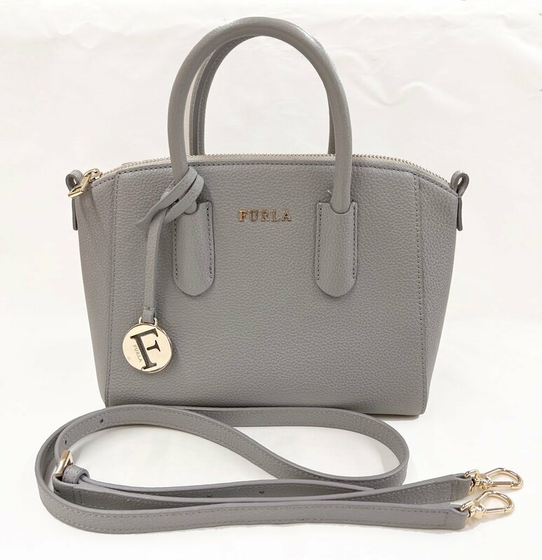 FURLA フルラ TESSA テッサ ハンドバッグ 2way ショルダーバッグ 肩掛け 斜め掛け グレー系 レザー レディース