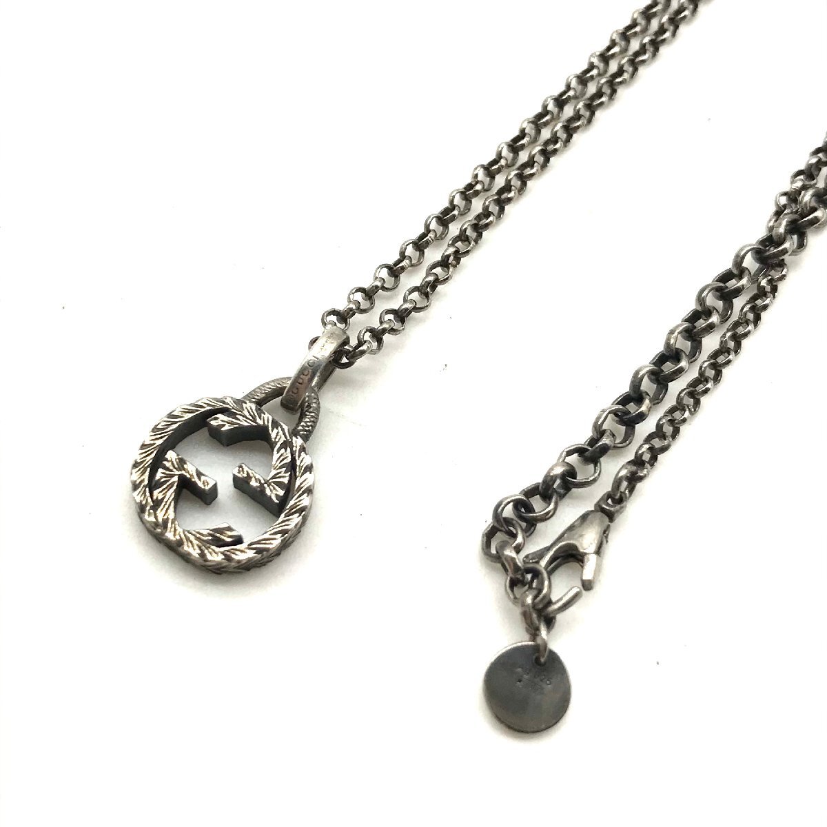 美品 GUCCI グッチ GG ロゴ ネックレス Ag 925 シルバー m2622m