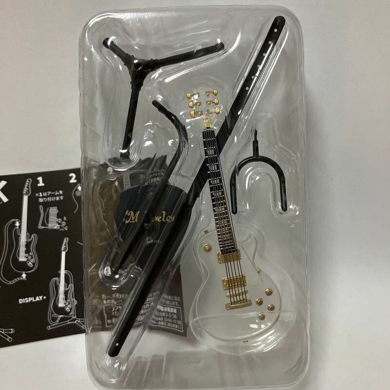 1/12 楽器モデル シークレット 2-S ギター レスポールタイプ ロックモノ スタンド ストラップ 実物ピック付属 透明 エフトイズ