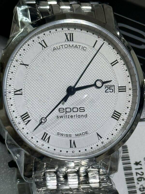 新品！国内正規品！epos エポス オリジナーレ 3387RSLM 定価 137.500円 39ミリ 2年保証 メンズ エポス 腕時計 自動巻き ホワイト