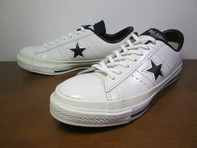 極上 希少 レア CONVERSE ONE STAR J OX コンバース ワンスター レザー ホワイト 白 JAPAN 日本製 US ９ 27.5cm
